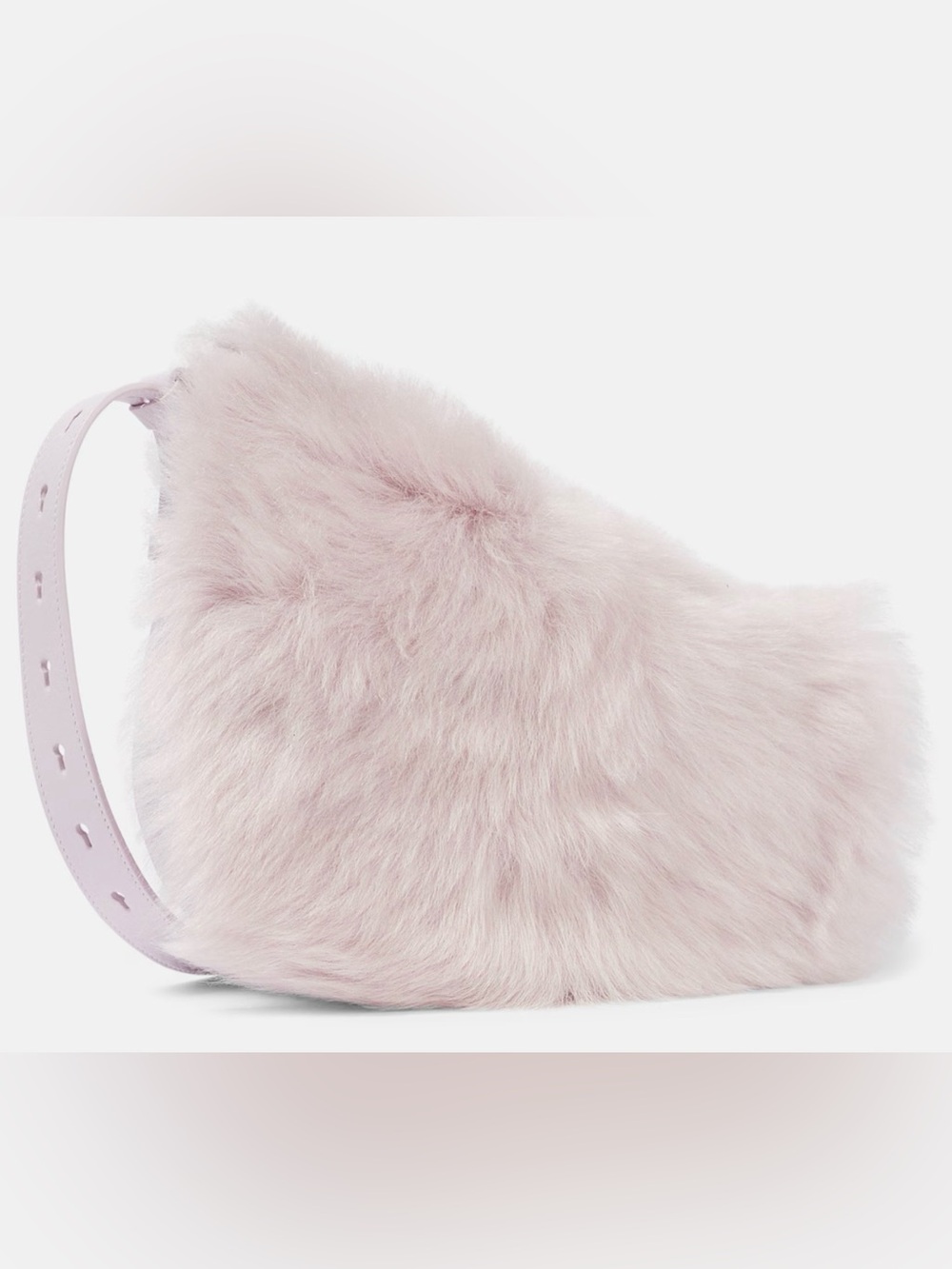 NEW Burberry Pale LAVENDER Fur LEATHER Shoulder Bag WITH CHARM - Picture 4 of 8